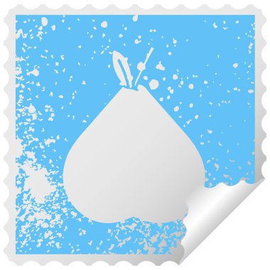 sıkıntılı kare etiketi simgesi yeşil armut peeling