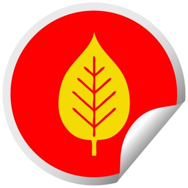 dairesel peeling etiket karikatür yeşil yaprak