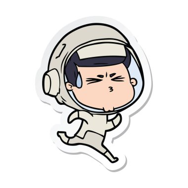 etiket bir karikatür astronot vurguladı