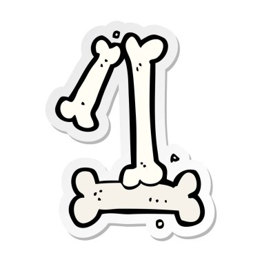 etiket bir karikatür Cadılar Bayramı kemik numarası