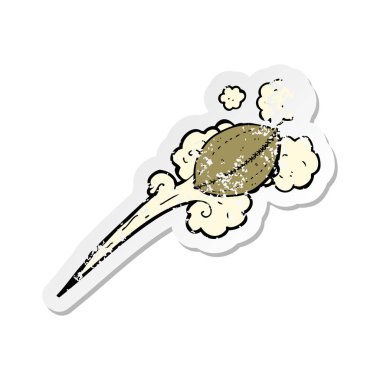 Retro sıkıntılı etiket futbol atılmış bir karikatür