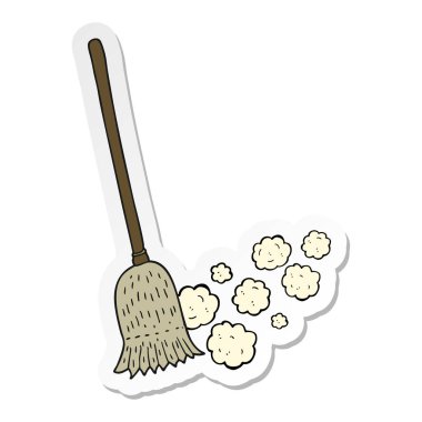 etiket fırça süpürme bir karikatür