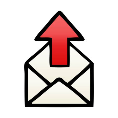 Degrade gölgeli karikatür e-posta işareti