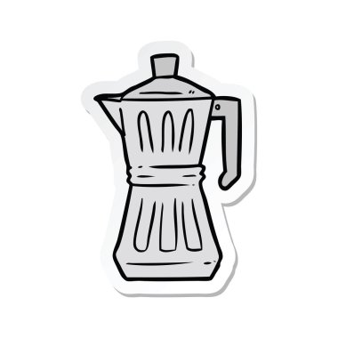 etiket bir karikatür espresso Maker