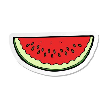 bir çizgi film karpuz dilim etiket