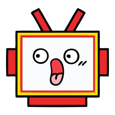 sevimli çizgi robot baş