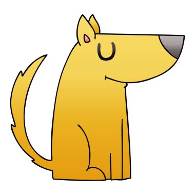 Degrade gölgeli ilginç karikatür köpek