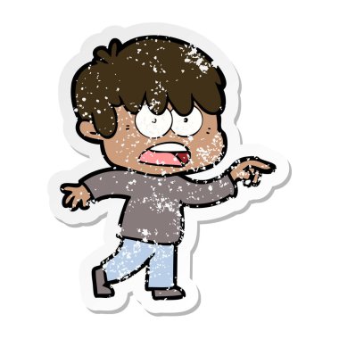 bir endişe çizgi film çocuk sıkıntılı etiket