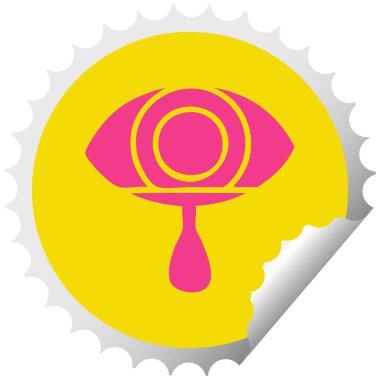 göz ağlayan dairesel peeling etiket çizgi film