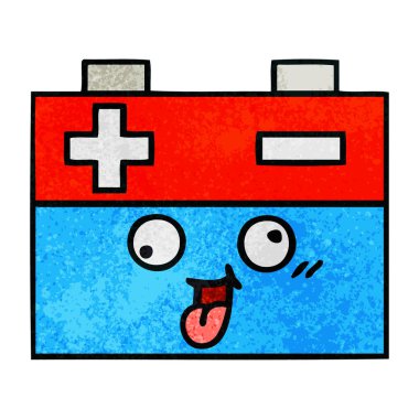 Retro grunge doku karikatür akü