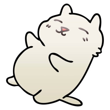 Degrade gölgeli ilginç karikatür kedi