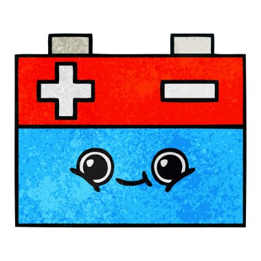 Retro grunge doku karikatür akü