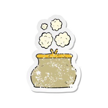 bir çizgi film çanta Retro sıkıntılı etiket