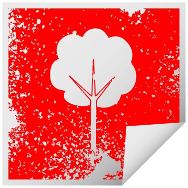 sıkıntılı Meydanı etiket ilginç sembolü ağaç soyma