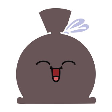 düz renk retro karikatür çuval