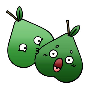 Degrade gölgeli karikatür armut