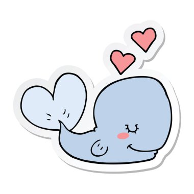etiket bir karikatür balinanın aşık