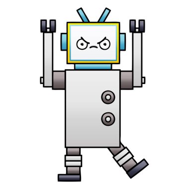 bir robot degrade gölgeli çizgi film