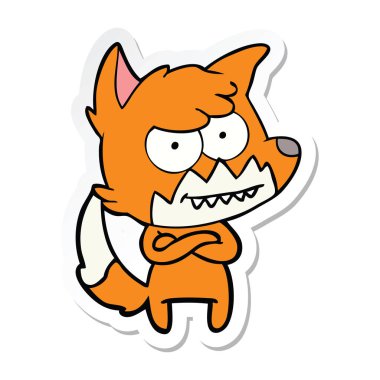 etiket karikatür sırıtan tilki