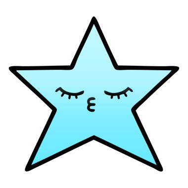 Degrade gölgeli çizgi film yıldız balık