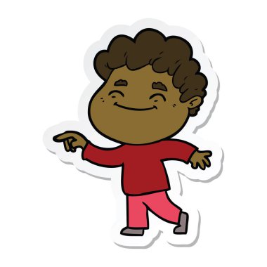 etiket bir karikatür dostça adam