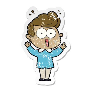 adam bir karikatür sıkıntılı etiket heyecanlı