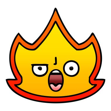 Degrade gölgeli karikatür yangın