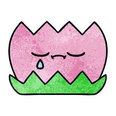 Retro grunge doku çizgi film su lilly