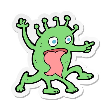 etiket bir karikatür garip küçük yabancı