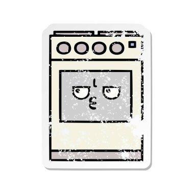 sevimli çizgi mutfak fırın sıkıntılı etiket