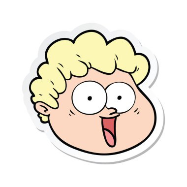 etiket bir çizgi film erkek yüz