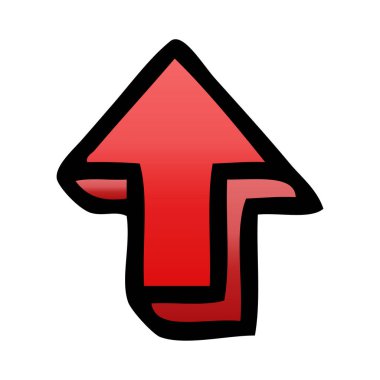 Degrade gölgeli karikatür işaret eden ok