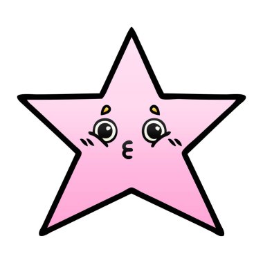 Degrade gölgeli çizgi film yıldız balık