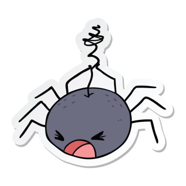 etiket bir karikatür örümcek