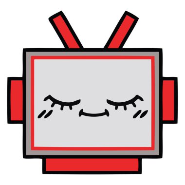 sevimli çizgi robot baş