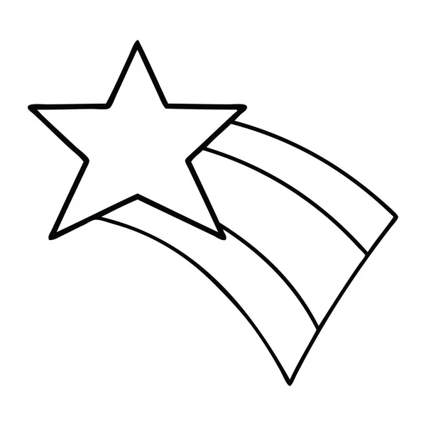 Kreslení čar kreslených Střelba Duhová hvězda — Stockový vektor