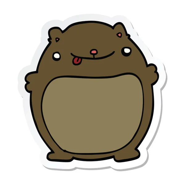 Sticker of a cartoon fat bear — Stock Vector