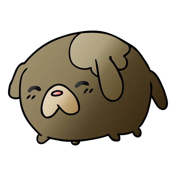 Színátmenet rajzfilm aranyos kawaii kutya — Stock Vector