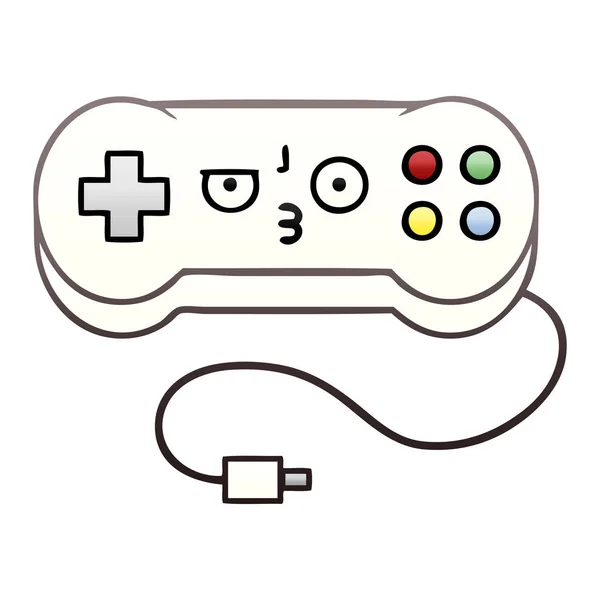 Gradient Shaded Cartoon Game Controller — Stockvektor