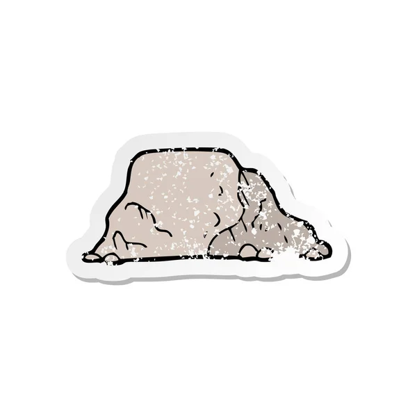 Retro Distressed Nálepka Kreslený Rock — Stockový vektor