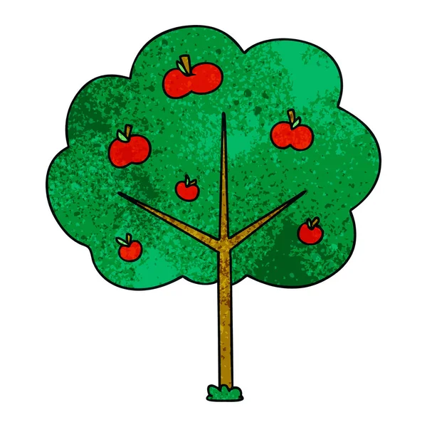 Нарисованное Вручную Причудливое Карикатурное Дерево — стоковый вектор