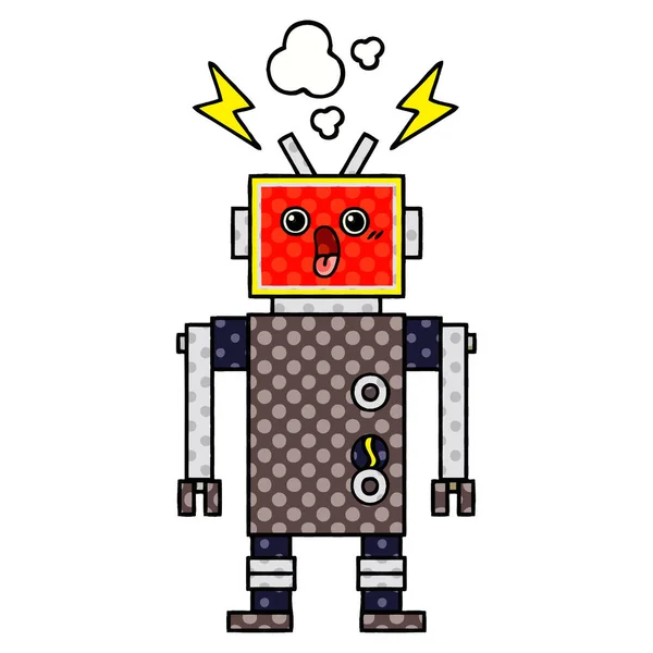 Komiks Kreslený Styl Poruchy Robota — Stockový vektor