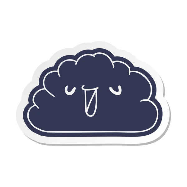 Cartoon sticker kawaii weather rain cloud — Stock Vector