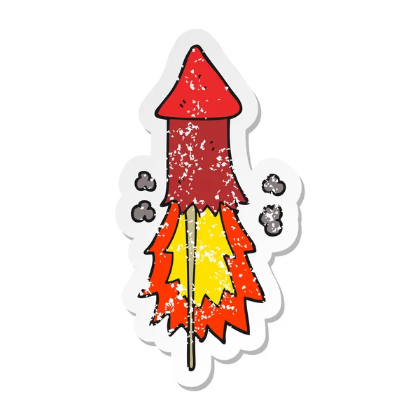 Distressed sticker of a cartoon firework — Stock Vector