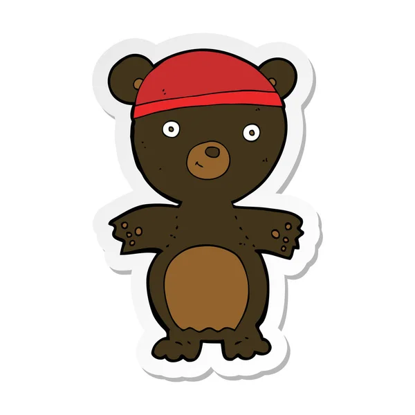 Sticker van een cartoon schattig zwarte beer — Stockvector