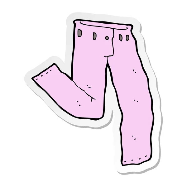 Etiqueta Par Desenhos Animados Calças Rosa — Vetor de Stock