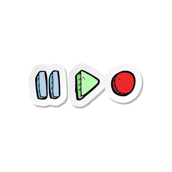 Sticker Cartoon Playback Symbols — Stock Vector
