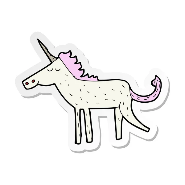 Sticker voor een tekenfilm unicorn — Stockvector