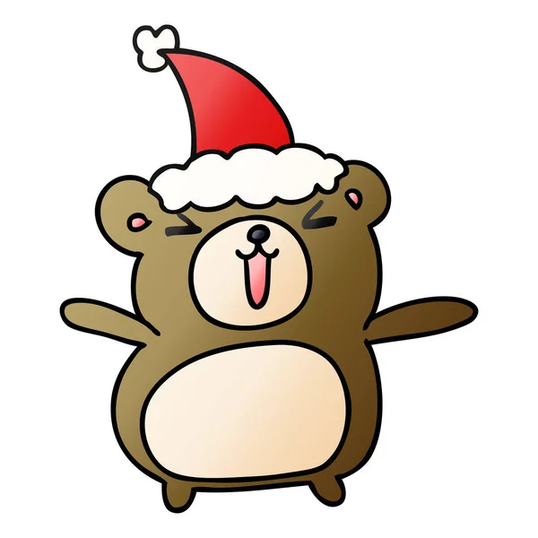 Desenhos animados gradiente de Natal do urso kawaii —  Vetores de Stock