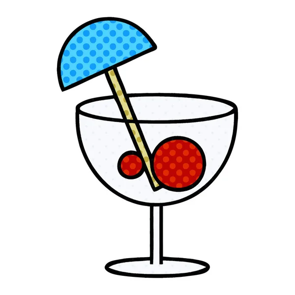 Comic-Stil Cartoon ausgefallener Cocktail — Stockvektor